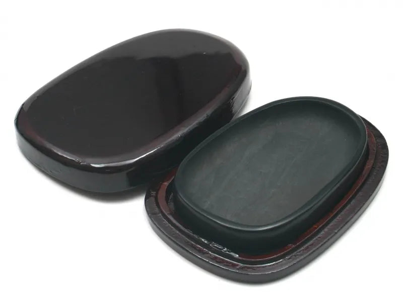 Manyo Oval Inkstone – 4 Inch 　【万葉硯】