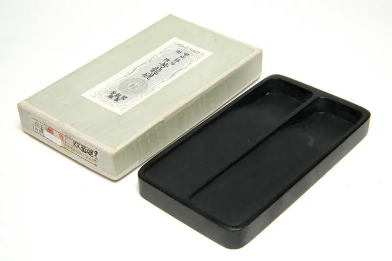 Amabata Horyu Inkstone – Double-Sided Rectangular【和硯　甲州銘石雨畑芳龍硯 四五平 双面硯 角】